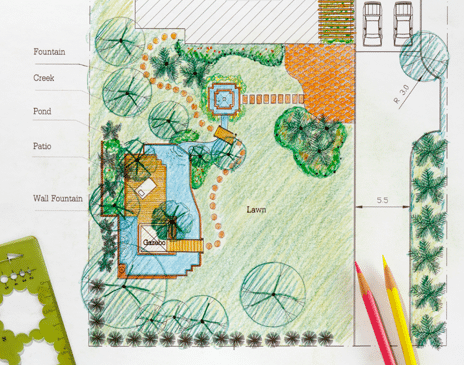 landscape design sketch for a homeowner - River Bottom Nursery